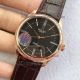 Copy Rolex Geneve Cellini Rose Gold Brown Belt Roman Black Dial Watch(3)_th.jpg